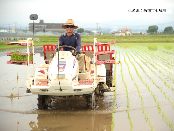 田植え機に乗る野中さん